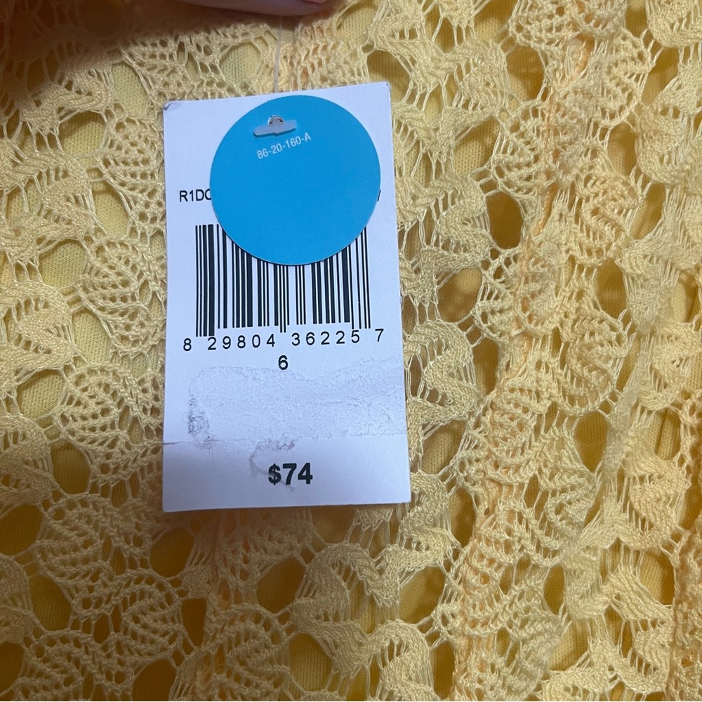 Rabbit Rabbit Rabbit Yellow Crochet Dress Size 6 NWT - Picture 10 of 12
